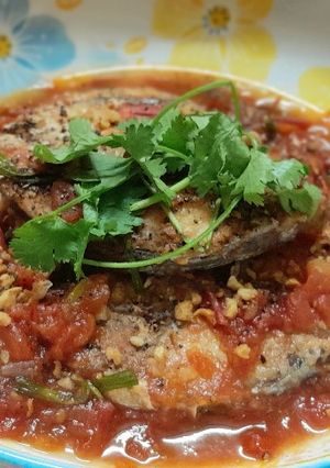 Hình của món Cá thu sốt cà.