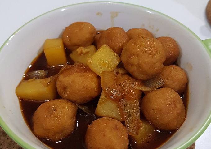 Resep: Bola daging ayam kecap Enak