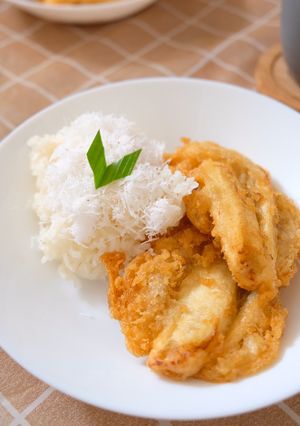 Foto resep Ketan kelapa & Pisang goreng