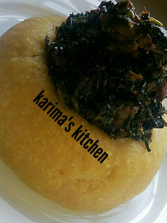 A picture of Eba_vegetables sauce.