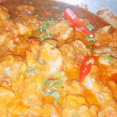 A picture of Dahba style chicken karhi.