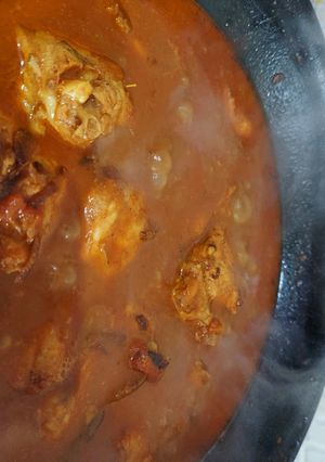 A picture of Rustic chicken curry.