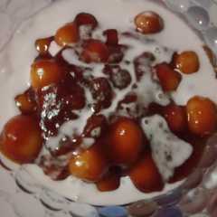 A picture of Bubur Candil tepung ketan putih.