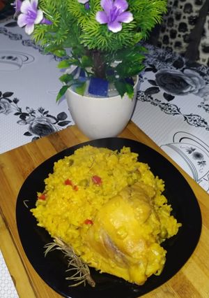 صورة لوصفة ارز بالخضر و الدجاج 🍗 هايل