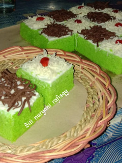 Foto resep Bolu pandan kukus (cake potong)