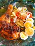Pata y muslo al horno con guarnición