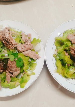 Hình của món Khổ qua xào thịt bò.