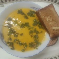 A picture of Homemade Pumpkin Clear Soup.