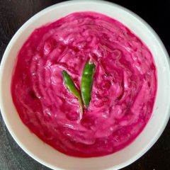 A picture of Beetroot Raita.