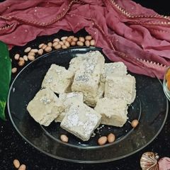 A picture of Farali peanut barfi - vrat special.