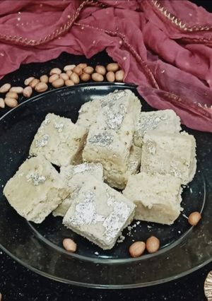 A picture of Farali peanut barfi - vrat special.