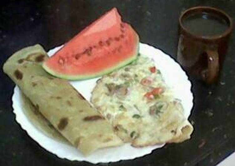 Kenyan Breakfast: Chapati, Omelette and Spiced Kenyan Black Tea