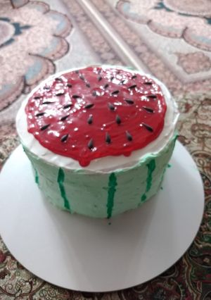 عکسی از دستور کیک هندوانه