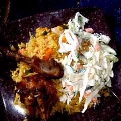 A picture of Chicken fried rice.