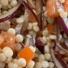 Pearled couscous salad A picture of Pearled couscous salad.