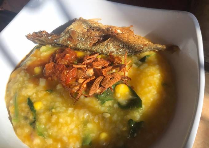 Resep Bubur manado, lagi ngidam ini nh pagi-pagi langsung bahan seadanya dikulkas langsung dimasak Anti Gagal