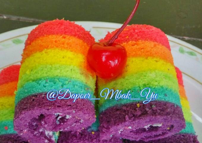 Mini Rainbow Roll Cake