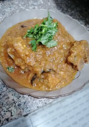 A picture of Mutton Do pyaza.