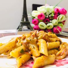A picture of Red sauce pasta recipe for toddlers & kids.