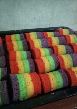 Foto resep Bolu gulung rainbow mini