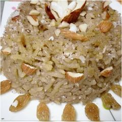A picture of Jaggery rice.