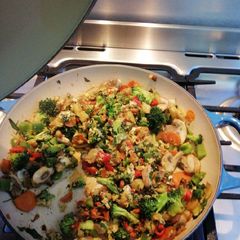 Sautéed mixed vegetables A picture of Sautéed mixed vegetables.