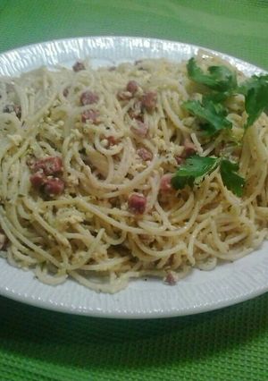 Una foto de Espagueti carbonara