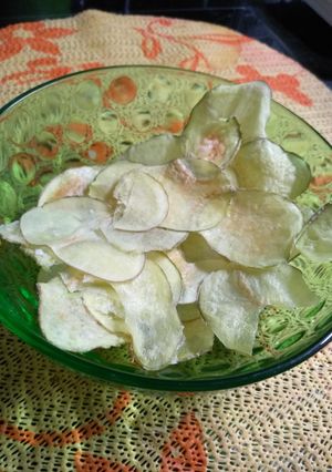 Una foto de Chip de patatas sin grasas