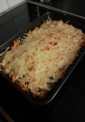 Sült rizses zöldbab húsmentesen recept fotója