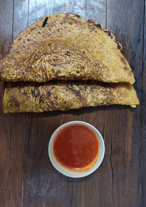 A picture of Pancakes besan chilla.