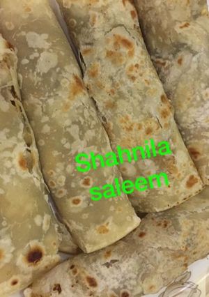 A picture of Malai boti paratha roll.