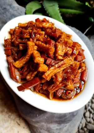 Foto resep Tumis Ham dan Tahu Saus Inggris