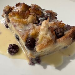 A picture of Blueberry Bread Pudding.