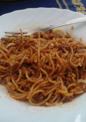 Foto principal de Pasta con carne picada o chorizo en la multicooker 12 en 1 Moulinex