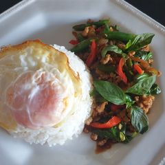 A picture of Pad Gaprao Moo Kai Dao.