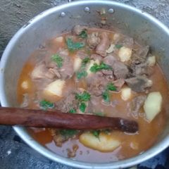 A picture of Beef stew with potatoes.