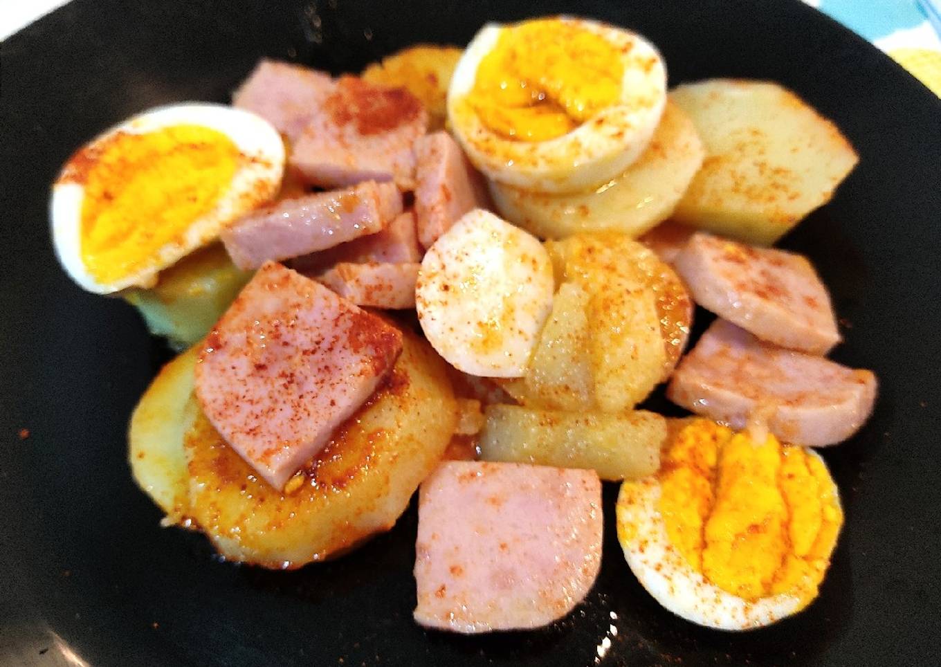 Patatas con jamón cocido (versión rápida)