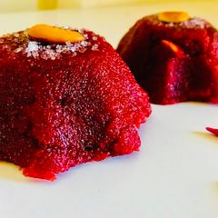 Beetroot Rava kesari A picture of Beetroot Rava kesari.