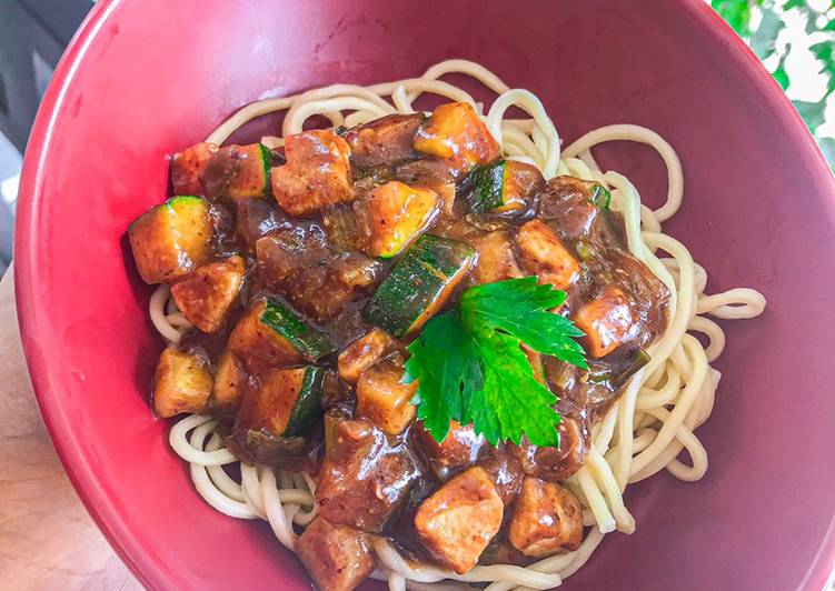 Langkah Mudah untuk Menyiapkan Jjajangmyeon dgn homemade chunjang Anti Gagal