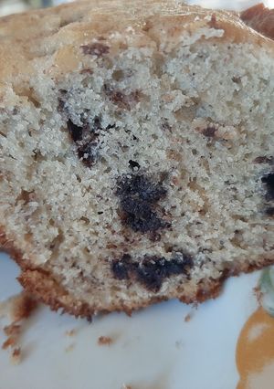 Una foto de Budín de banana con chips de chocolate