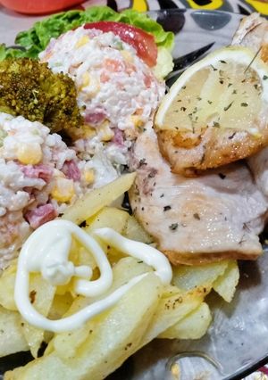 صورة لوصفة اسكالوب بنكهة جديدة وبسيطة 🥓🍗🥗
