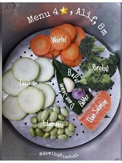 Foto resep Mpasi 4 BINTANG ikan salmon 8 bulan