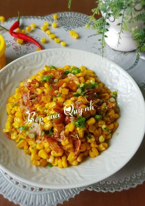 Hình của món Bắp Mỹ xào tôm khô.