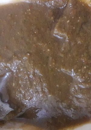 A picture of Leftover green garlic spicy dip.