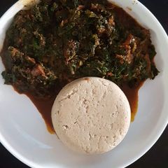 A picture of Afang soup.