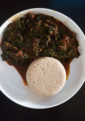 A picture of Afang soup.