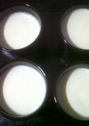 A picture of Making curd at home.