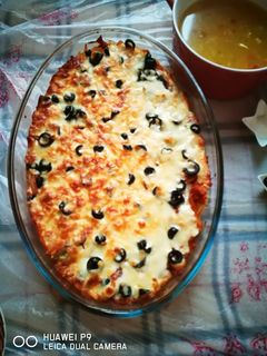 صورة لوصفة معكرونة البيتزا 😋🍕