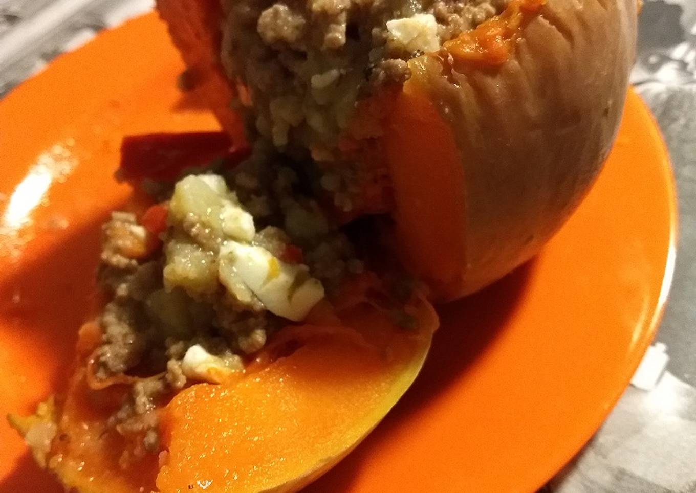 Calabaza rellena bien panzona