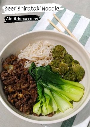 Foto resep Beef Shirataki Noodle with Vegetables ala #dapurraina